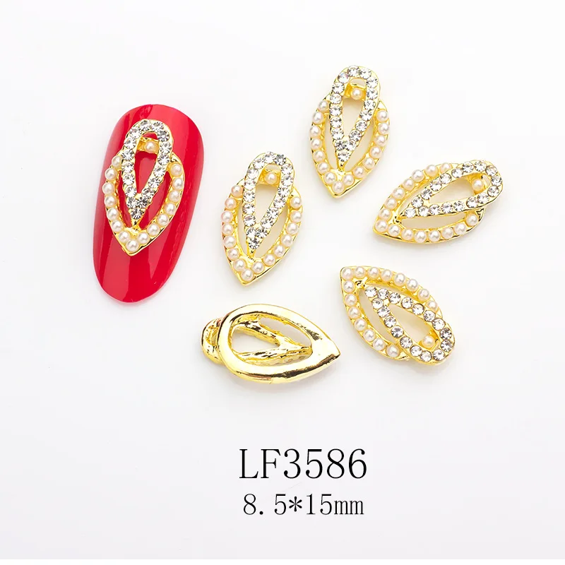 

10 PCS 3D Nail Art Accessories Jewelry Double-Deck Pearl Nail Diamond Charm Nail Art Decoration