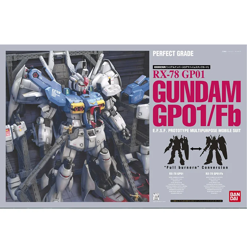 

Bandai Gundam Assembly model RX-78 GP01/Fb PG 1/60 Gundam Prototype No. 1 Machine Stand LED Light Gunpla Anime toys gift