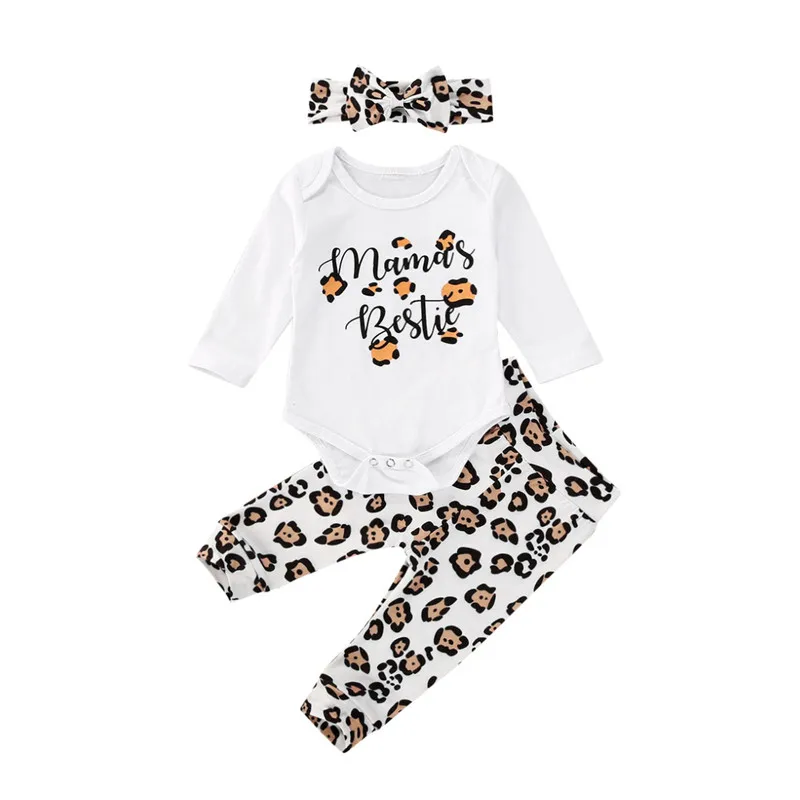 

PUDCOCO/комбинезон с длинными рукавами для новорожденных девочек, длинные штаны с леопардовым принтом Повседневный пляжный костюм, комплект о...