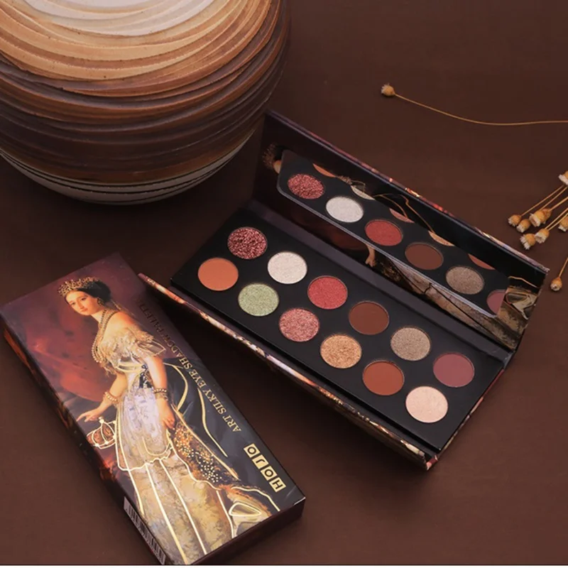 12 цветов Тени для век водостойкие легко окрашивающиеся матовые тени Палитра