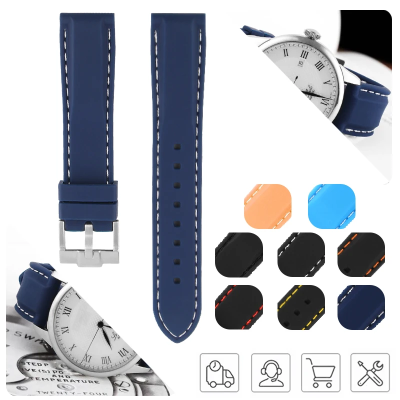 Ремешок силиконовый для наручных часов резиновый спортивный браслет мужчин и