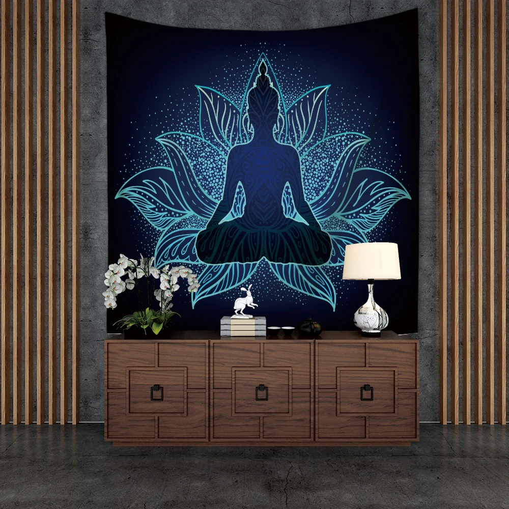 Silstar Tex Indian Buddha 7 Chakra Tapestry Witchcraft Supplies Wall Cloth Tapestries Home Decorative Size | Дом и сад
