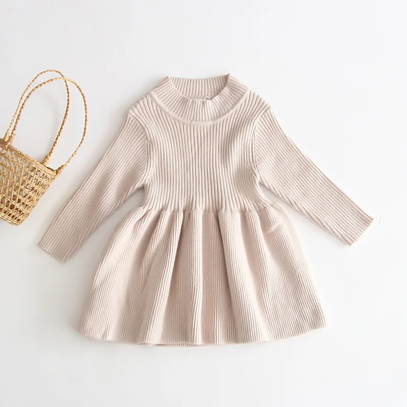 Vestido de lana de manga larga para ni&ntilde;os y ni&ntilde;as, ropa de princesa de cuello redondo, 0 a 4 a&ntilde;os, E102, novedad de oto&ntilde;o, 2021-2