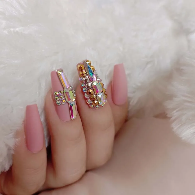 24 шт. новейшие яркие Длинные балетные искусственные ногти ручной работы с