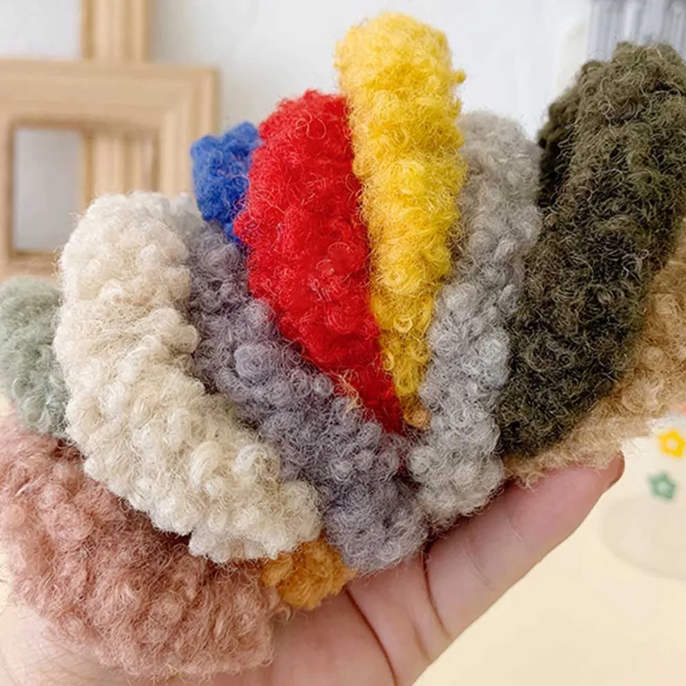 Модная пушистая повязка на голову из искусственного меха резинка для волос