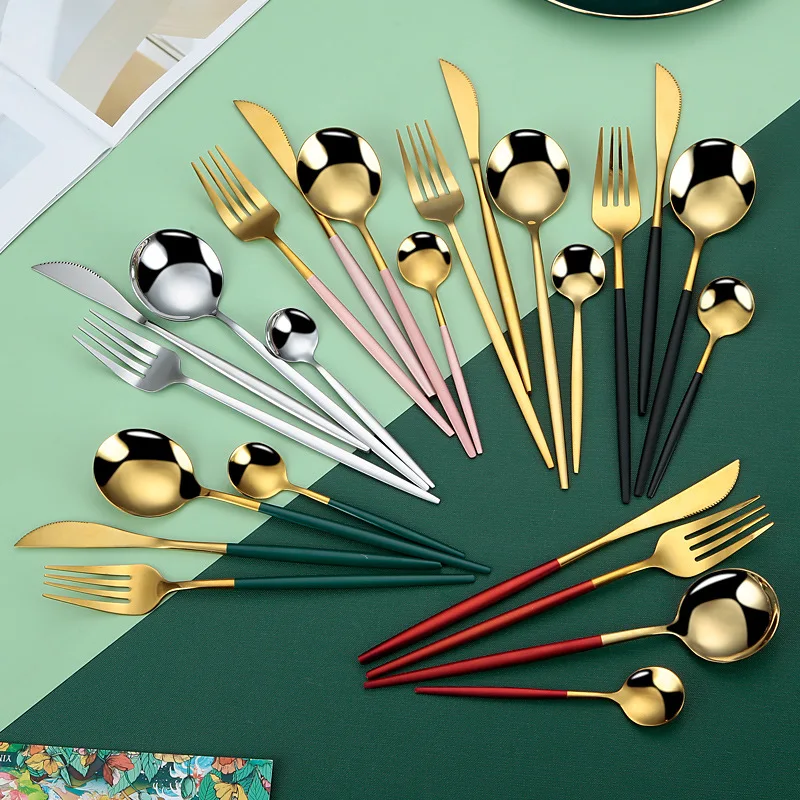 

stainless steel tableware hotel western steak cutlery spoon set creative Portuguese tableware set knife and fork set