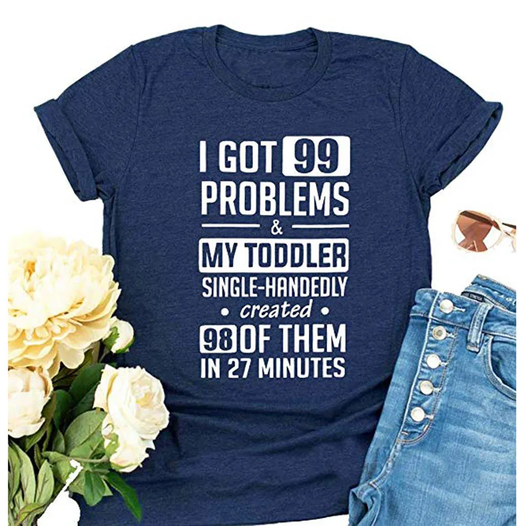 Женская летняя футболка Повседневная с коротким рукавом и буквенным принтом