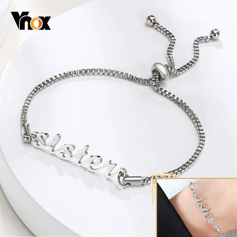 Женский Регулируемый браслет из нержавеющей стали с металлической цепочкой |