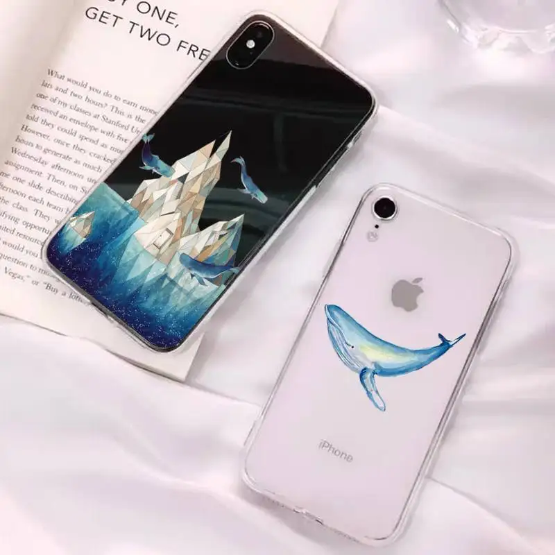 

Whale Phone Case for iPhone 13 11 12 pro XS MAX 8 7 6 6S Plus X 5S SE 2020 XR case
