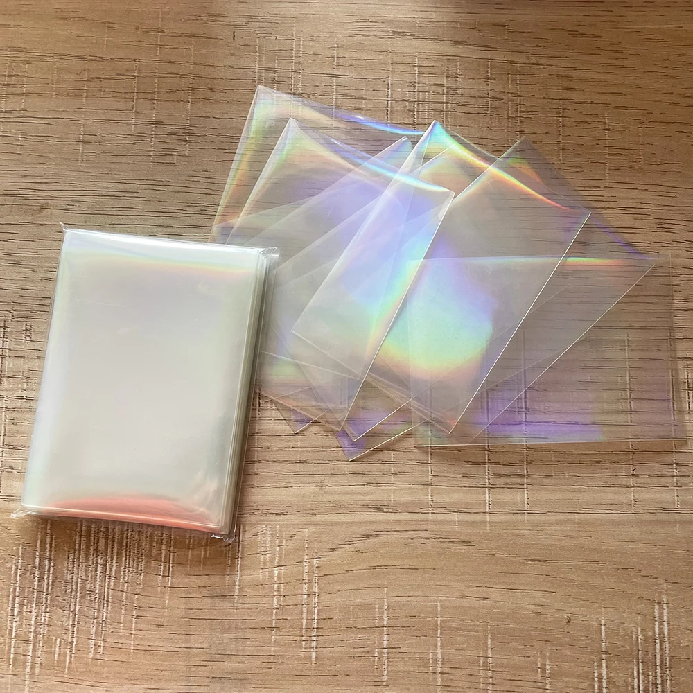 200pcs/lot Rainbow Foil YGO Transparent Laser Clear Sleeves Korea Idol Photo Holographic Protector Trading Cards Shield Cover | Спорт и