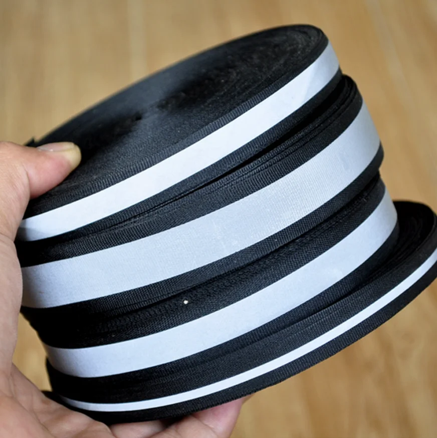 25 мм 22 15 12 10 ширина 5 ярдов черная нейлоновая светоотражающая лента сделай сам