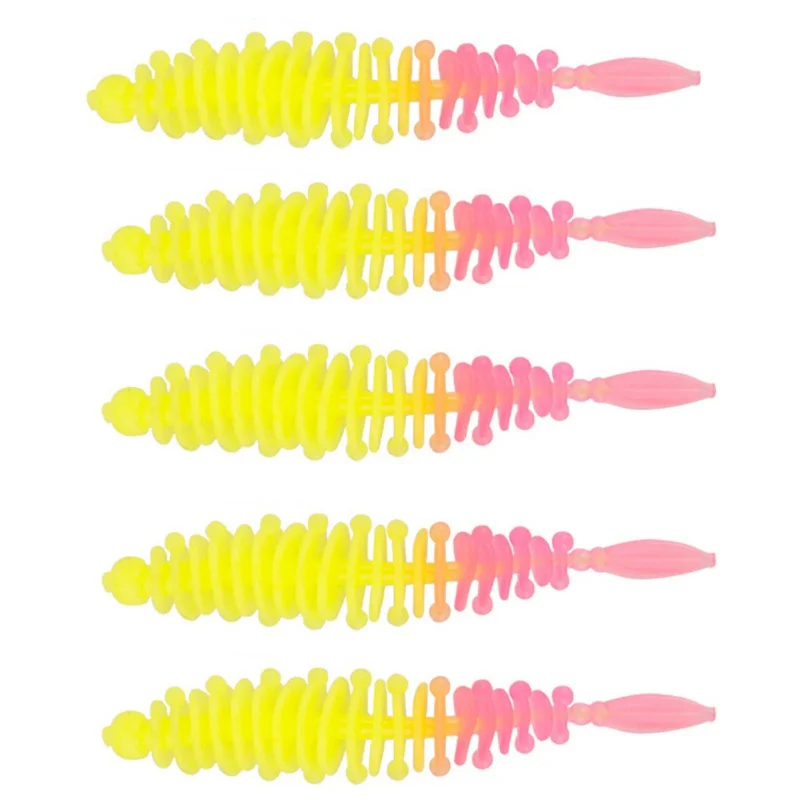 

5PCS Fishing Needle Tail Soft Fishing Lure 5.5cm 1.2g Qingwu Insect Luya Bait Threaded Accessories