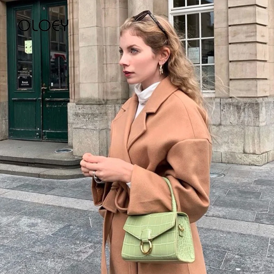 

Women Simple Mini Messenger Bag Designer Retro Crocodile pattern Fashion Black Female Crossbody Shoulder Bag Handbag Clutch Bags