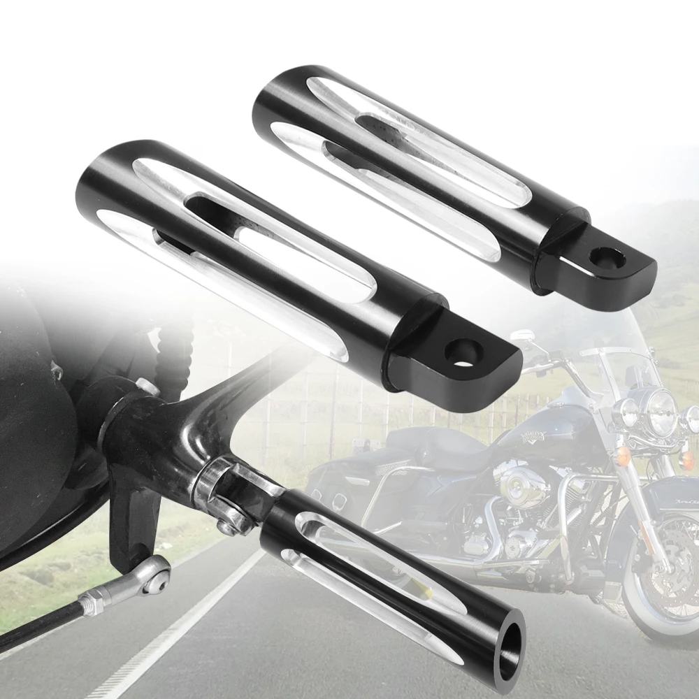 

2X Motorcycle Foot Rest Black CNC Aluminum Front Foot Pegs Footrest For Harley Sportster XL Dyna Touring Male Mount
