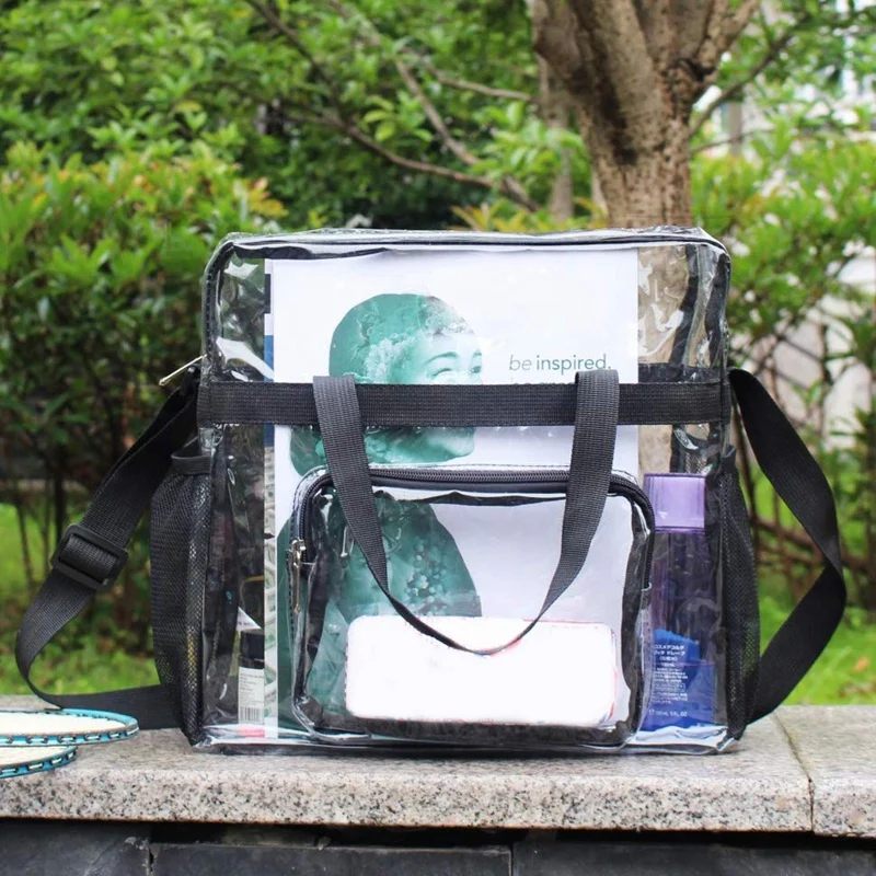 

2020 Transparent Tote Bag Stadium Security Travel and Gym Clear Bag See Through Tote Bag for Work Sports bags
