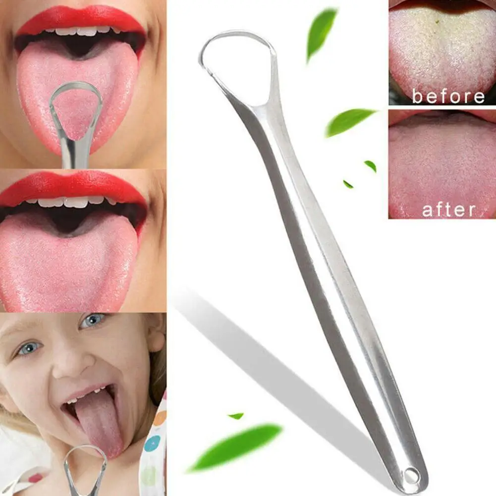 

Tongue Cleaner Scraper Steel Oral Tongue Cleaner Medical Clean Tongue Reusable Mouth Brush U6U3