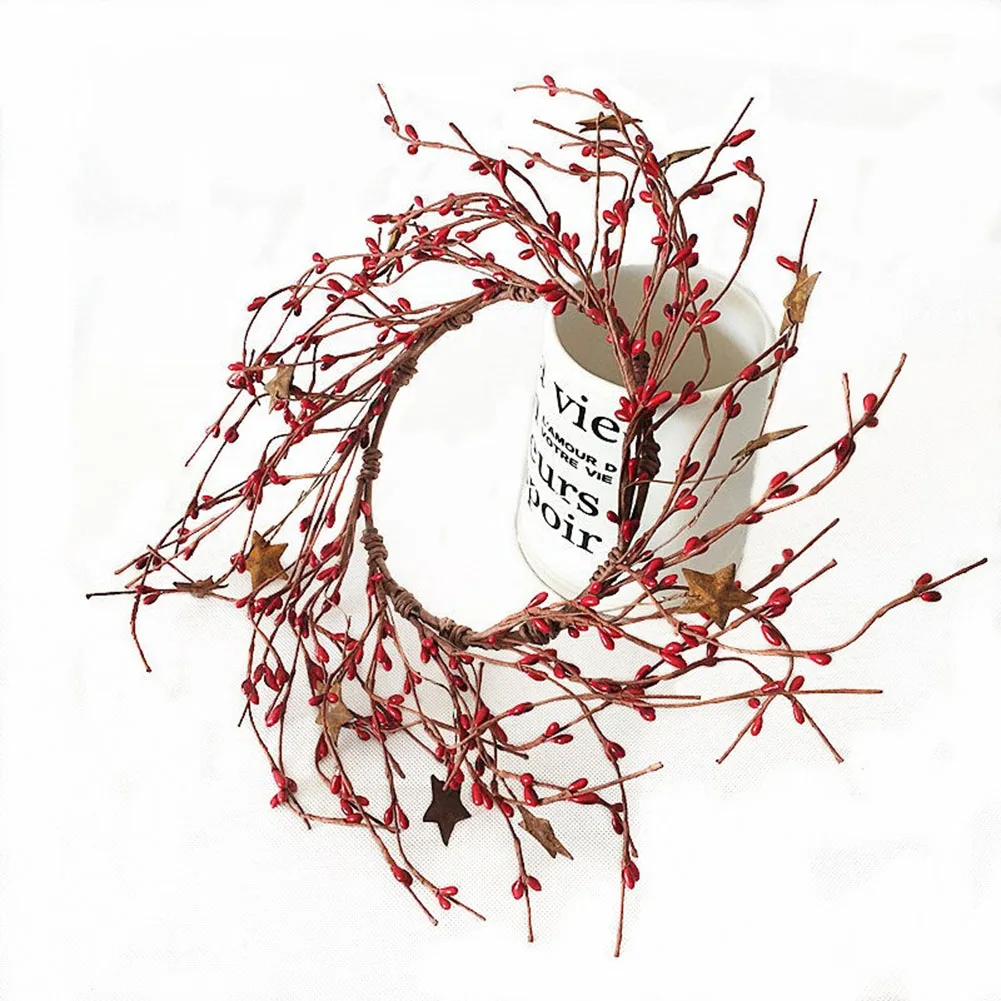 Искусственные ягоды гирлянда имитация красные бусины венок Рождество Свадьба
