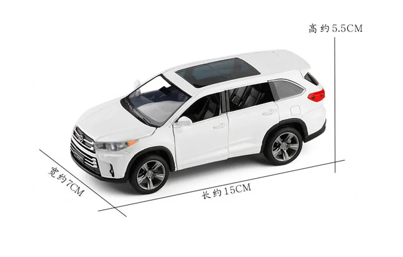 1/32 сплав Highlander литые игрушечные машины Литье металла SUV Pull Back Sound Light Коллекция игрушек автомобиль