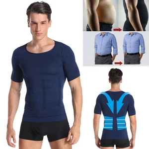 Imported Classix Men Body Toning T-Shirt Slimming Body Shaper Posture Shirt Belly Control Gynecomastia Vest C