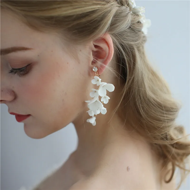 Белый фарфоровый цветок Свадебная Корона гребень для волос Элегантные Свадебные