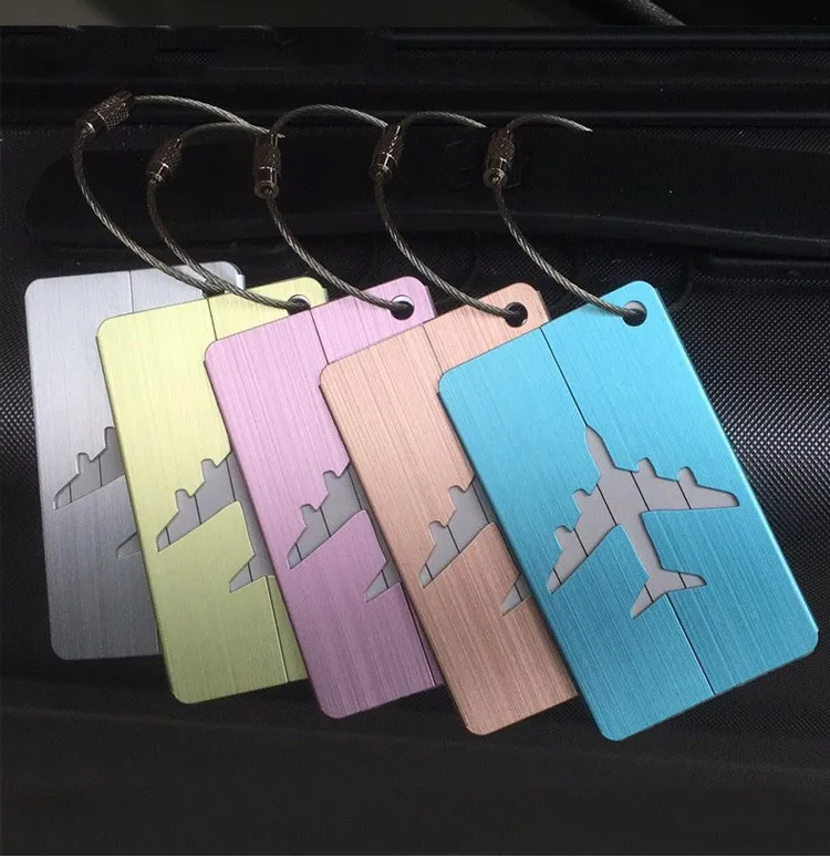 

Aluminium Alloy Luggage Tags Baggage Name Tags Suitcase Address Label Holder Travel Accessories
