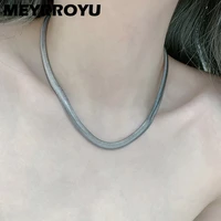 meyrroyu silver color punk personality snake bone chain party high end necklace thick chain on the neck wholesale for women