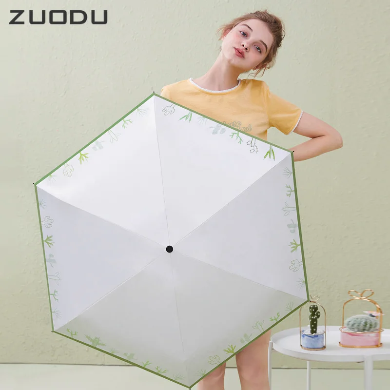 ZUODU мини-зонт с защитой от ультрафиолета для женщин складной маленький зонт