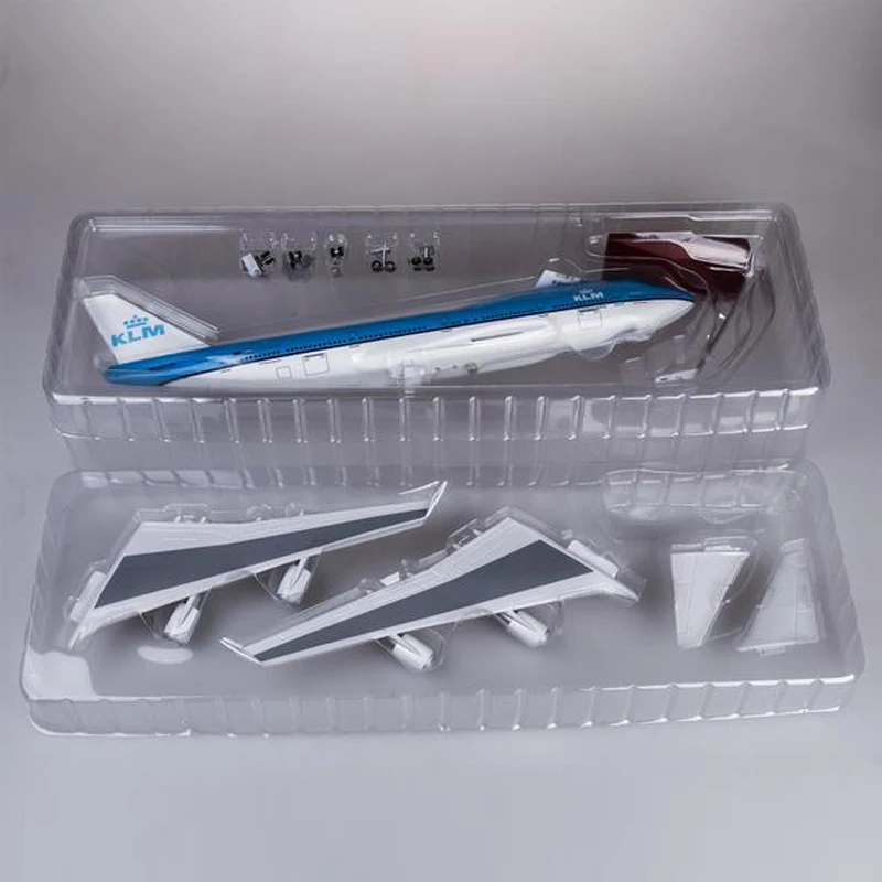 

1/157 Scale 47CM Resin Airplane Model Boeing B747 KLM Royal Dutch Airlines Plane Model With Light Wheels Airbus For Collection