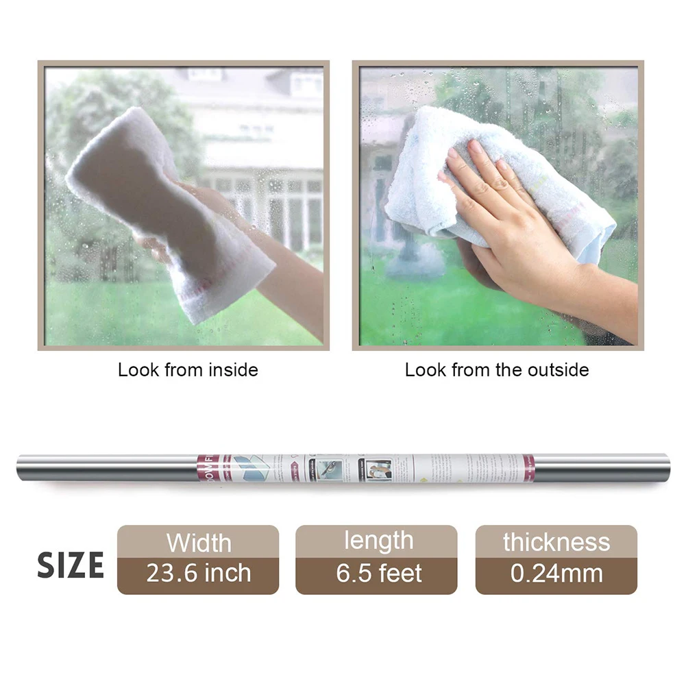 Оконная пленка для защиты от УФ одностороннее зеркало серебро изоляционные