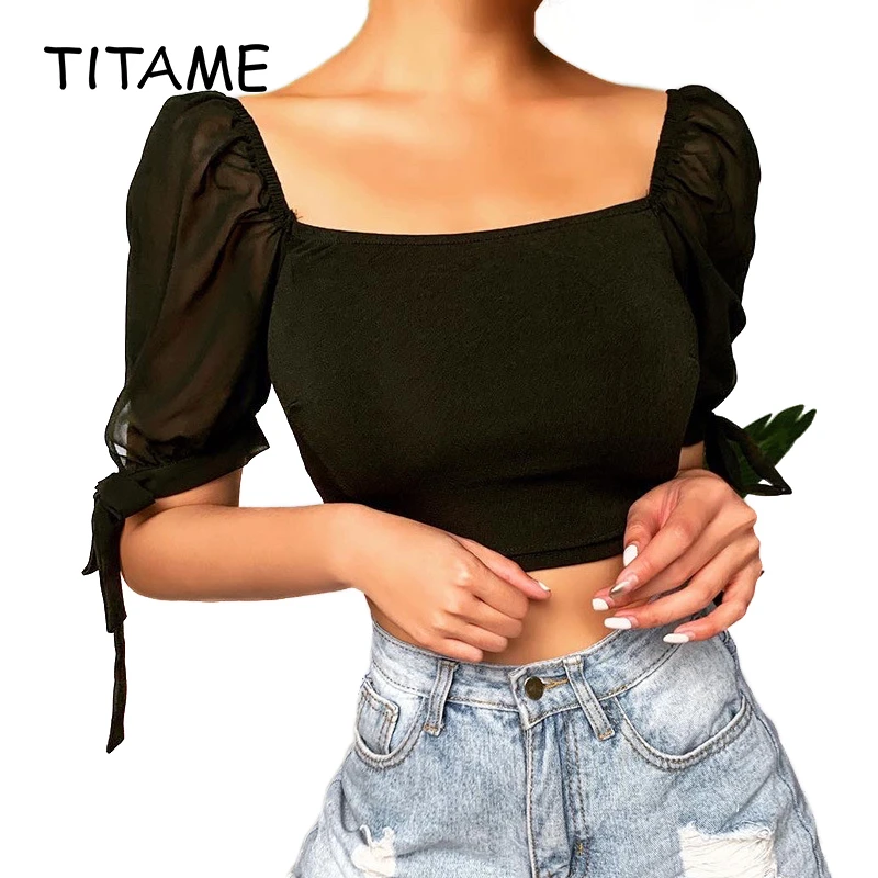 TITAME 2020 сезон: весна лето женское сексуальное шифоновое платье с квадратным