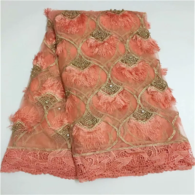 5 ярдов мягкий ручной работы элегантный Африканский французский камни кружева