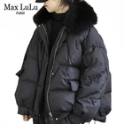 Женская зимняя куртка с воротником из натурального меха, в европейском стиле