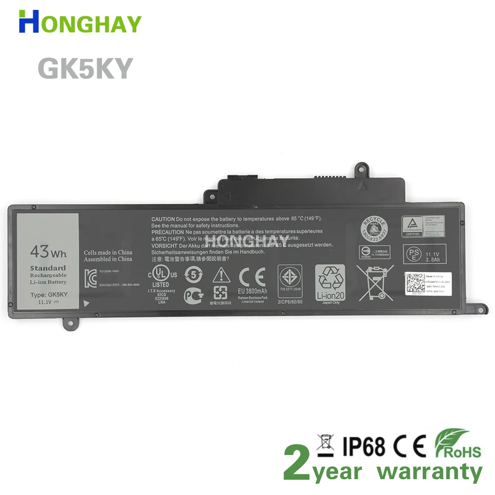 Аккумулятор для ноутбука Honghay GK5KY DELL Inspiron 13 дюймов 7000 серии 7347 7348 7352 7353 11 7359 3147 15 3148