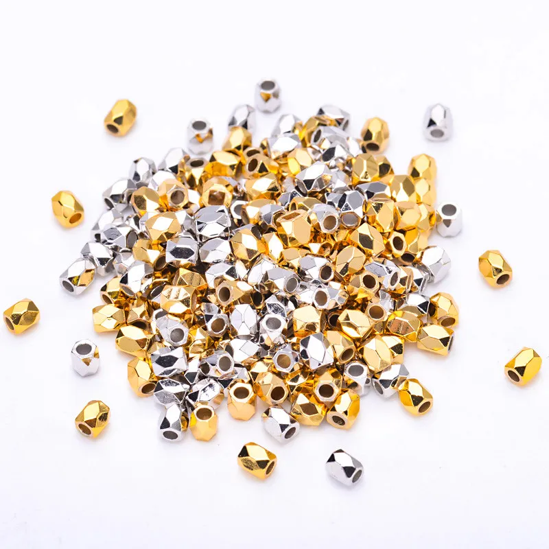 

High Quality 100PCS 3MM 18K Gold Plated beads round jewelry beads for bracelet&necklace making 18K Gold jewelry Findings