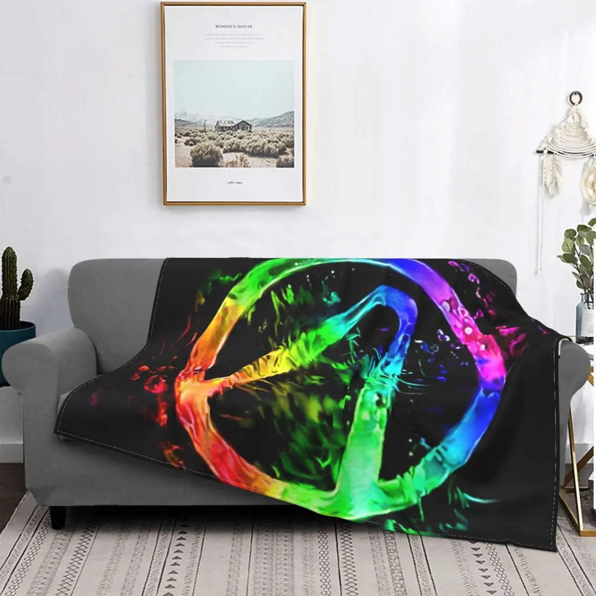 

Покрывало в Радужном стиле с изображением символа охотника, постельное белье в шотландскую клетку, покрывало для пикника, роскошное пляжно...