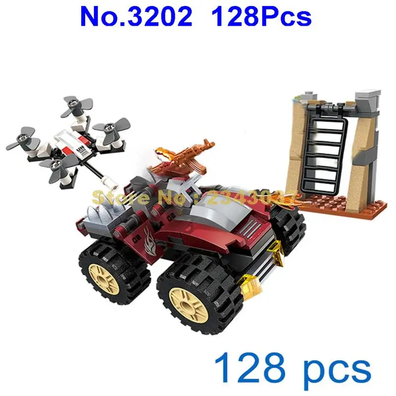 3202 128 шт. военные городских гром миссии горный автомобиль 2 строительные блоки