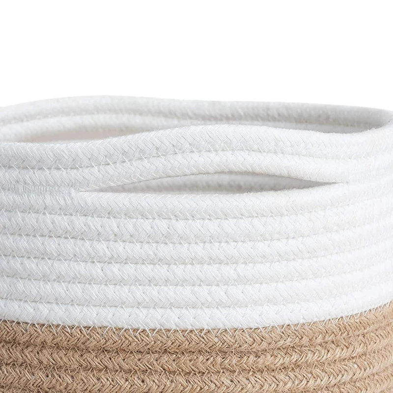 

2Pcs Woven Rope Plant Basket Flower Pot Indoor Planters Decor Storage Basket Organizer Modern Plant Decor,30cm&20cm