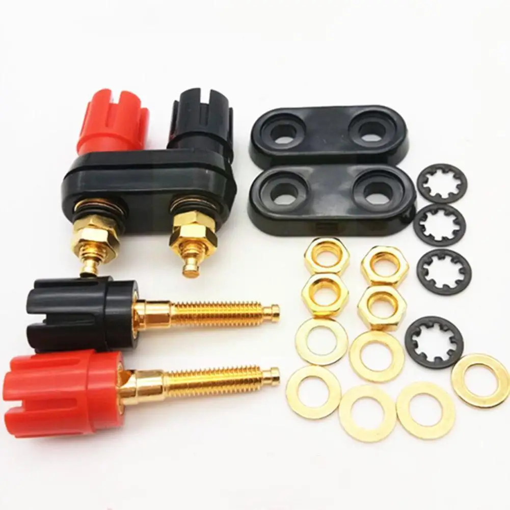 

Quality Banana Plugs Couple Terminals Red Black Connector Binding Speaker Plug Terminal Jack Post Amplifier Banana R4M3