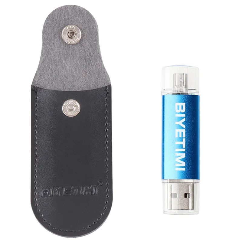 Синий USB флеш-накопитель Biyetimi, высокоскоростная кожаная сумка, OTG 8 ГБ, 16 ГБ, 32 ГБ, флеш-накопитель, карта памяти USB, флешка для смартфона - Цвет: Синий