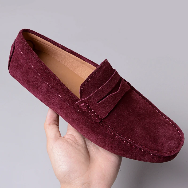 Мокасины мужские из натуральной кожи классические повседневные туфли без