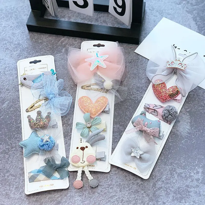 5 шт./карточка детские заколки для волос с бантом | Детская одежда и обувь