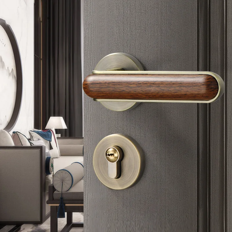 

New Door Lock Indoor Bedroom Door Lock Solid Wood Door Lock Household Split Lock Magnetic Mute Lock