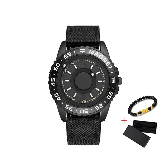 YZ BK Black Nylon EUTOUR, магнитные часы, мяч, шоу, мужские, водонепроницаемые, Роскошные, мужские, s, наручные часы, спортивные, нержавеющая сталь, Прямая поставка, кварцевые наручные часы - Цвет: YZ BK Black Nylon