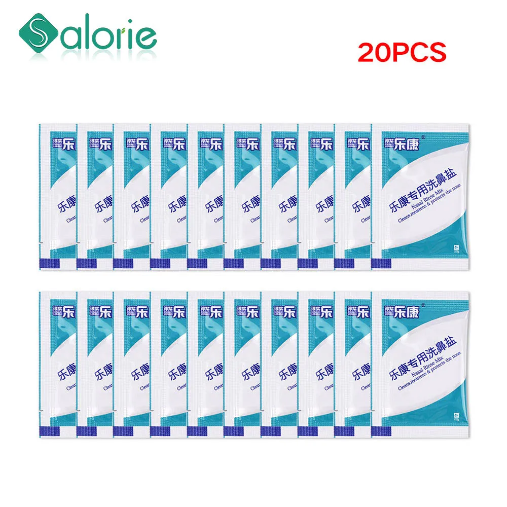 

20pcs Medical Nose Cleaner Salt Nasal Wash Salt for Adults Children Nose Allergies Relief Rinse Irrigator Sinusite Neti Pot 2.7g