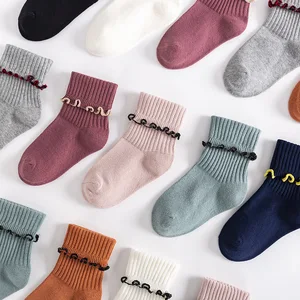 Носки детские однотонные из чистого хлопка, на возраст 0-8 лет