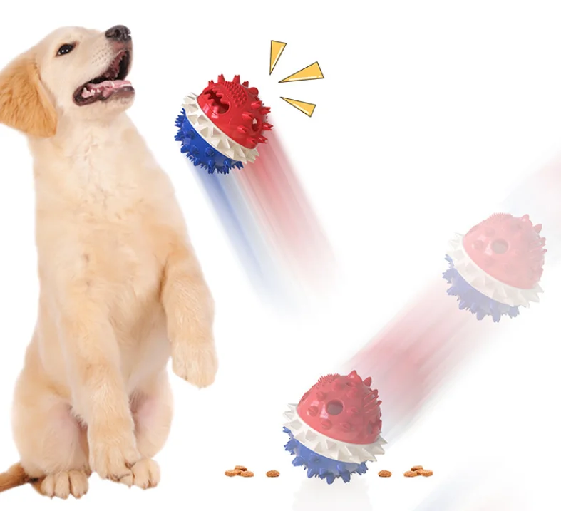 

Small Puppy Rubber Interactive Toys Dog Squeaky Chew Toy Food Dispenser Ball Pet Cleaning Tooth Training Supplies For Animals