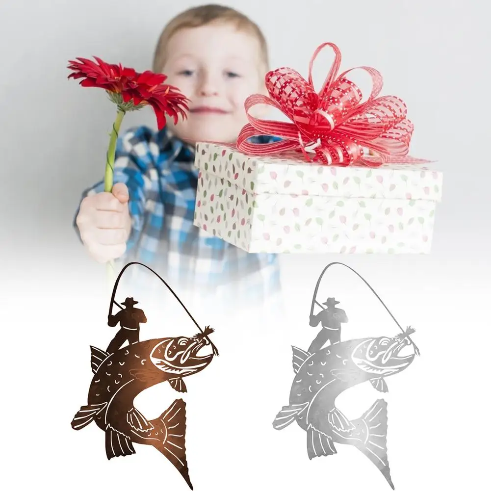 

Stainless Steel Fishing Pendant Father's Day Gift Wall Hanging Practical Decoration For Fisherman Anniversary Birthday Gifts