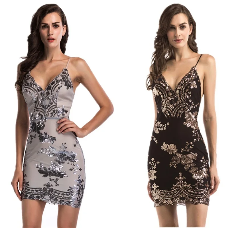 Вечернее сексуальное черное Золотое платье с блестками для женщин Befree Вечерние