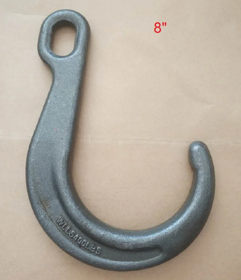 8&quot 5400lbs J hook safety point ring eye wide mouth long large opening forged alloy steel hoist crane winch part|Крючки| |