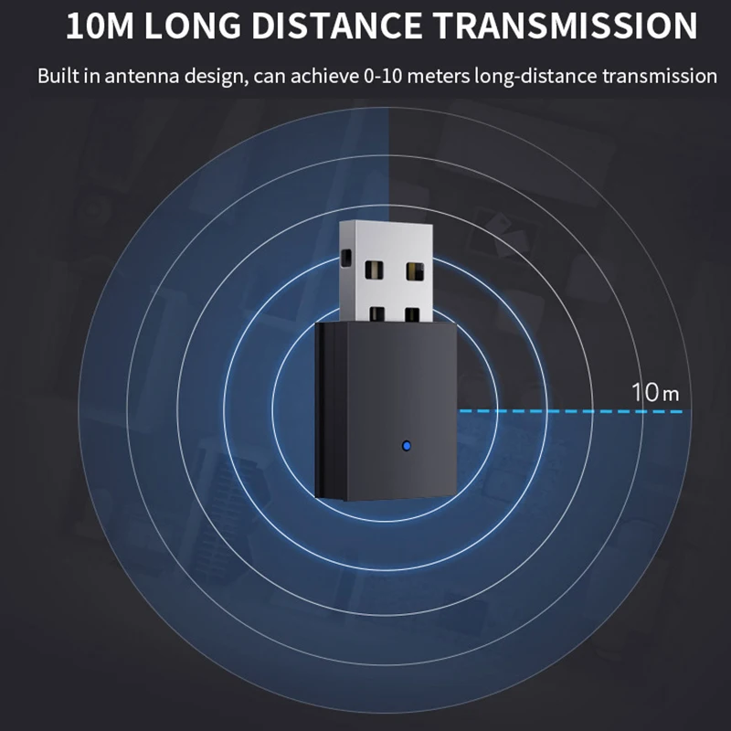 

USB Bluetooth 5.0 Transmitter Adapter Audio Stereo Bluetooth Dongle Wireless USB Adapter For Computer Desktop Laptop Speaker